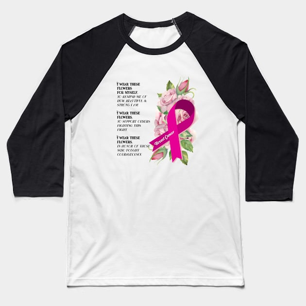 Breast Cancer Support Baseball T-Shirt by allthumbs